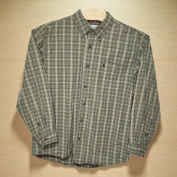 Men's Carhartt Button Down Striped Long Sleeve Workwear Casual XL 100% Cotton - Picture 2 of 5